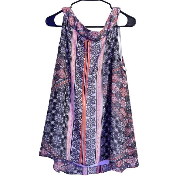 AGB Peach, White, Black Tank Top with Lining SZ 1X - Picture 2 of 6